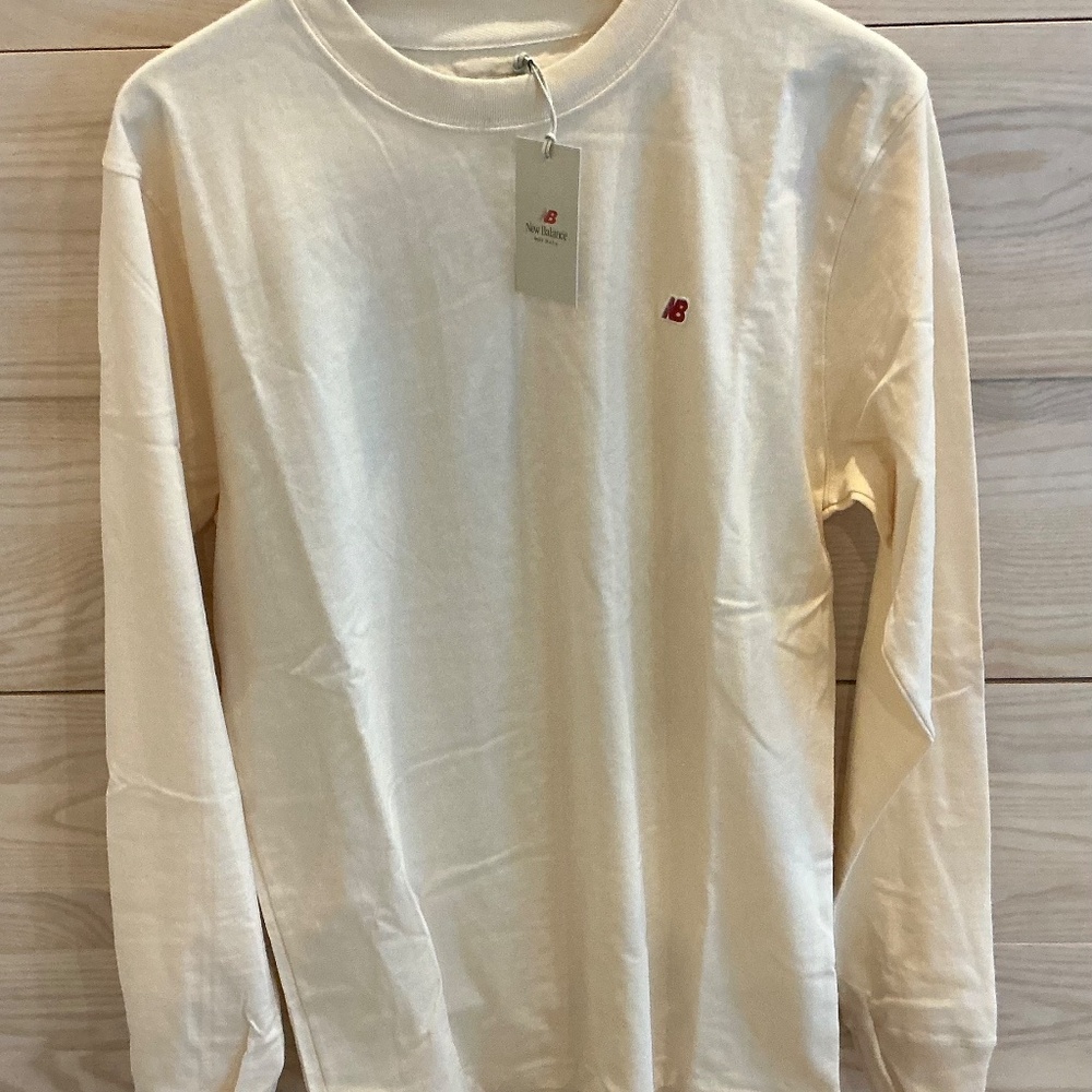 NEW New Balance Made In USA Long Sleeve Core Mens T Shirt Macademia MT21542-MCU - Picture 6 of 7